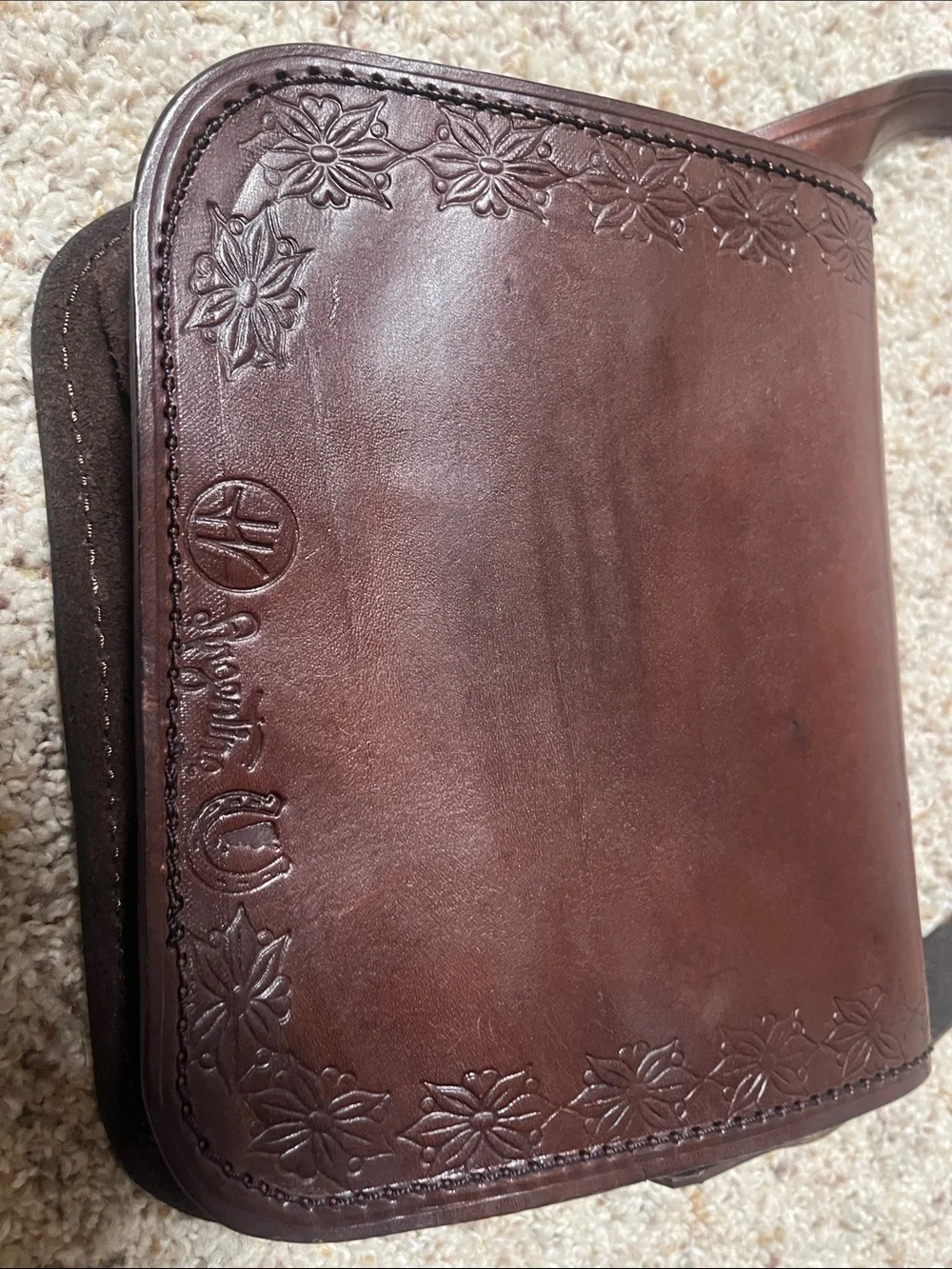 Vintage leather saddle purse